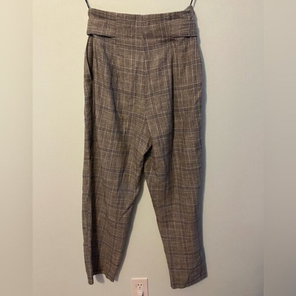 COPY Topshop Plaid Belted Trousers Size 4 - Picture 4 of 6